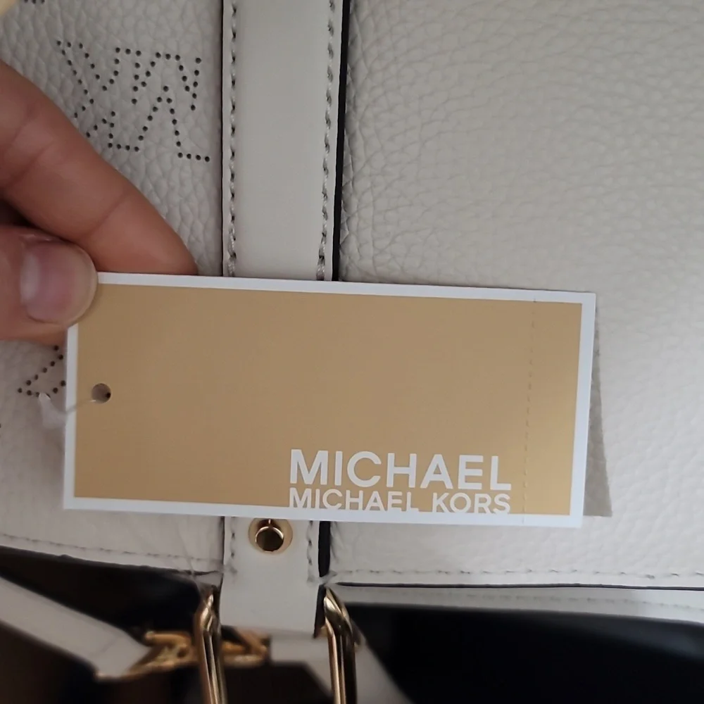 🎀 Michael Kors 3 SET Matching Shoulder Bag Tote Handbag Wallet Charm Pom NWT - Picture 10 of 14